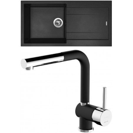 Set Sinks (dřez Amanda 990 NANO Nanoblack N6 + baterie Mix 3 P Nanoblack N6)