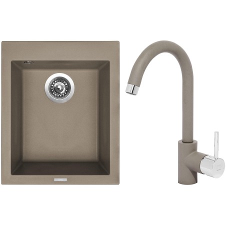 Set Sinks (dřez Cube 410 Truffle 54 + baterie Mix 35 Truffle 54)