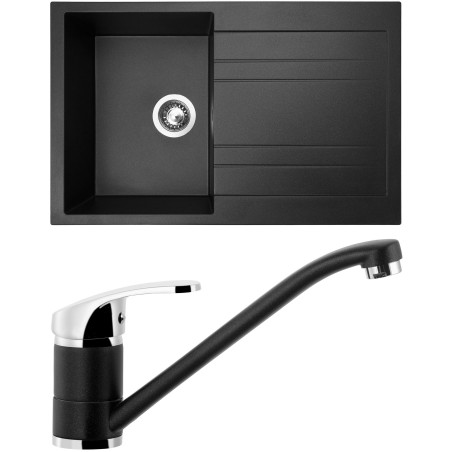 Set Sinks (dřez Grande 800 Metalblack 74 + baterie Pronto Metalblack 74)