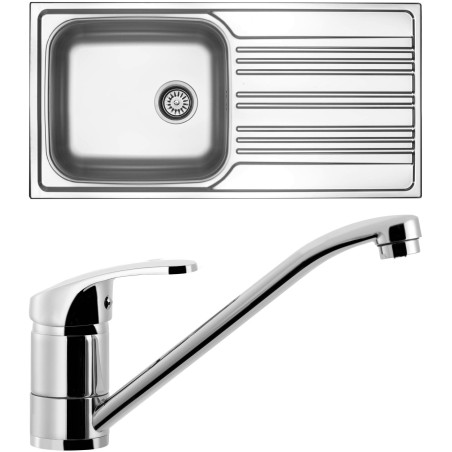 Set Sinks N81 (dřez Star 1000 XXL V 0,7mm, matný + baterie Pronto Chrom - lesklý)