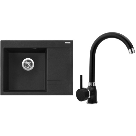 Set Sinks G2130 (dřez Rim 650 L Granblack 30 levý + baterie Polo Granblack 30)