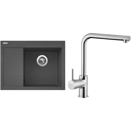 Set Sinks G3472 (dřez Rim 650 P Titanium 72 pravý + baterie Elka Chrom - lesklý)